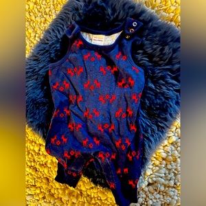 Hannah Andersson overalls with reindeer snowflake print